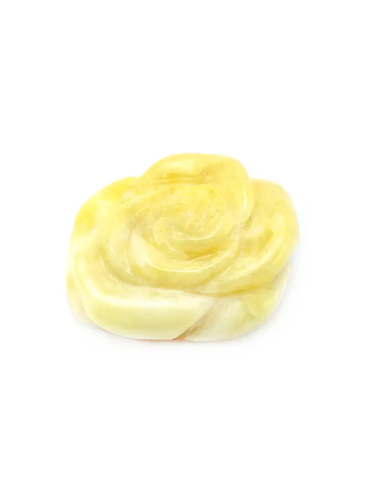 картинка Сувенир из натурального молочно-белого янтаря «Роза» в онлайн магазине