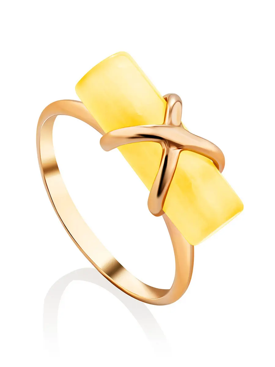 картинка Оригинальное кольцо с натуральным янтарём «Скандинавия» в онлайн магазине