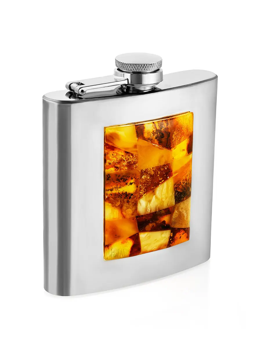 картинка Дорожная фляга, украшенная янтарной мозаикой в онлайн магазине