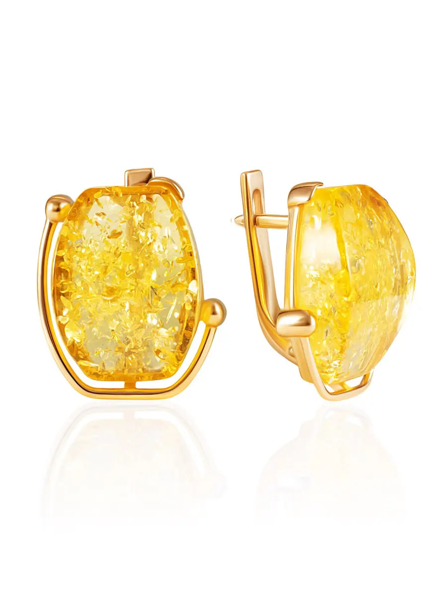 картинка Яркие серьги «Фиджи» с вишнёвым янтарём в онлайн магазине