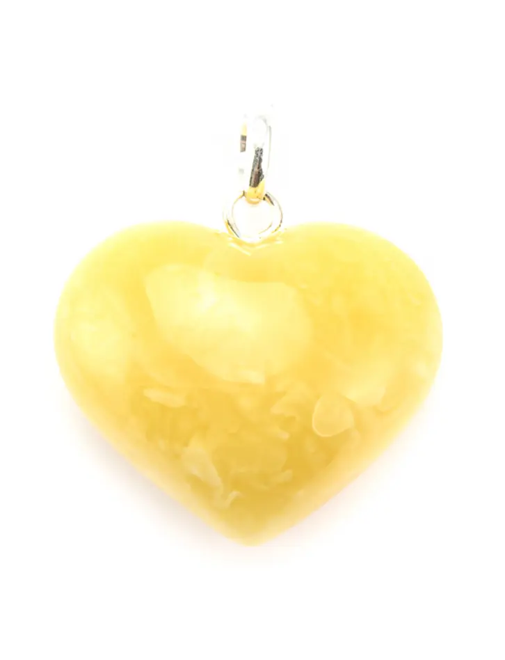 картинка Кулон-сердце из натурального светло-медового балтийского янтаря в онлайн магазине