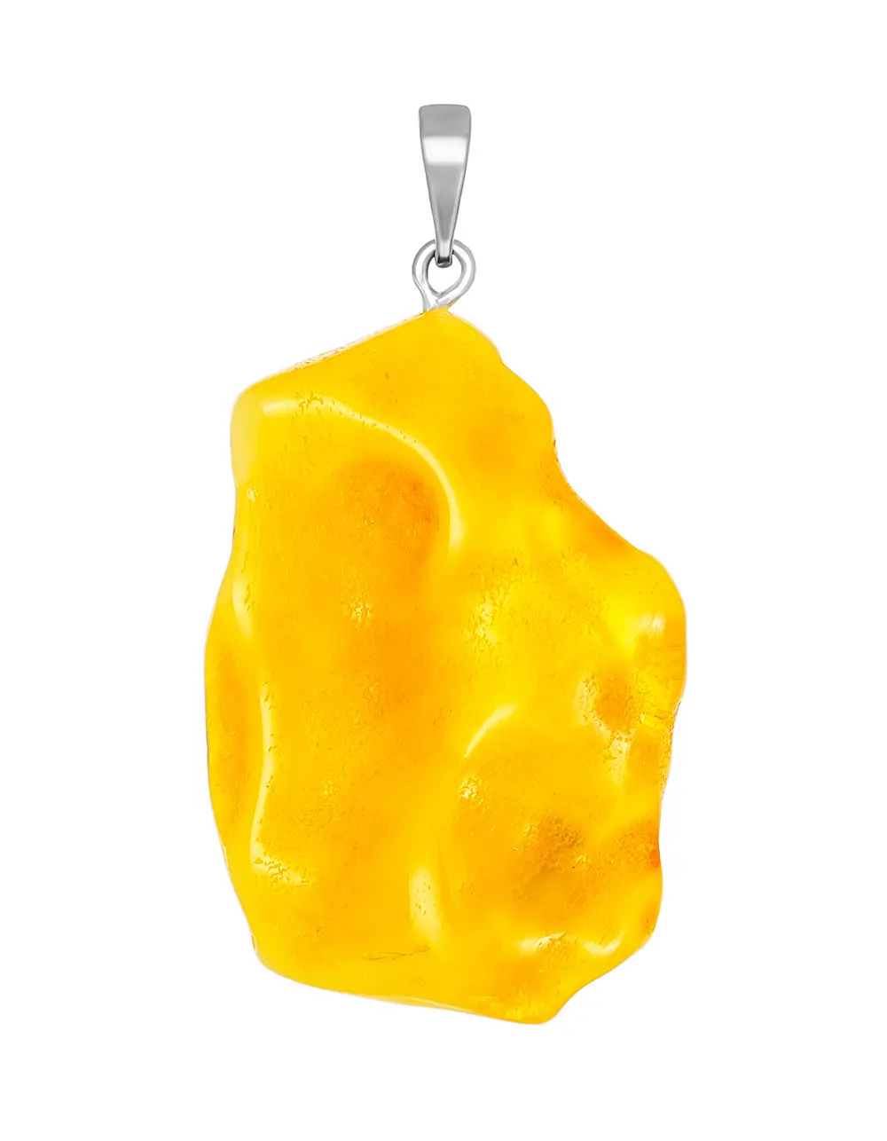 картинка Яркий кулон из янтаря медового цвета с растительным инклюзом  в онлайн магазине