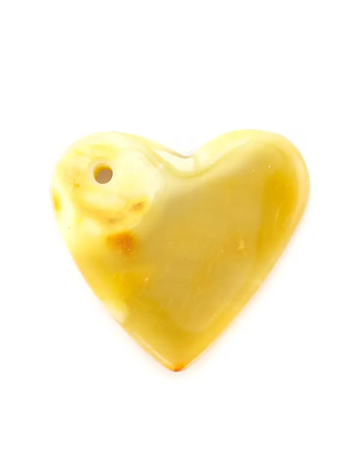 картинка Крупная подвеска в форме сердца из натурального двухцветного янтаря в онлайн магазине