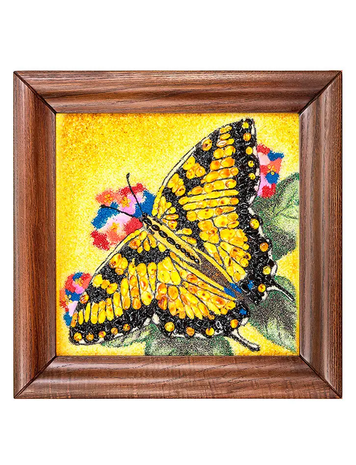 картинка Яркая красивая картина из янтаря «Бабочка» в онлайн магазине