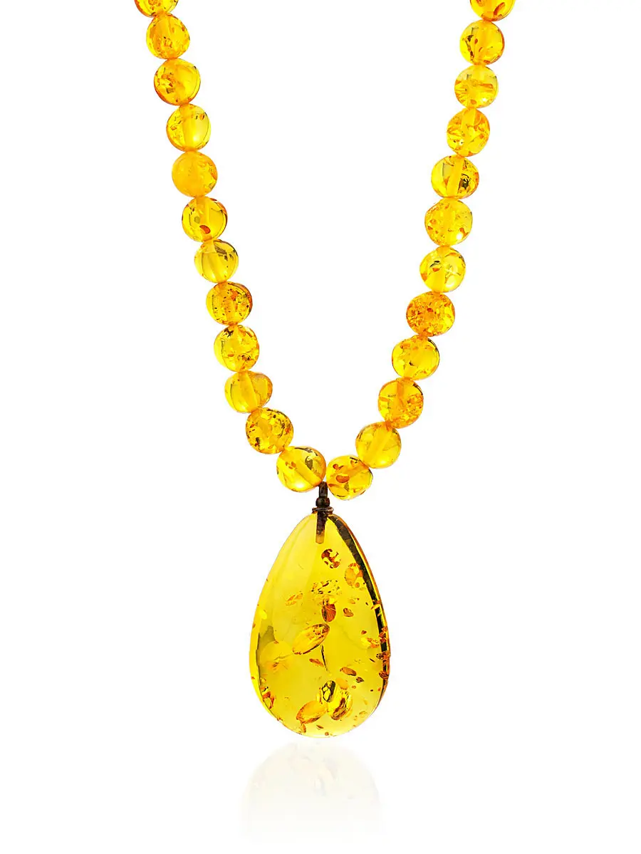 картинка Изысканное ожерелье «Лаура» из натурального балтийского янтаря лимонного цвета в онлайн магазине