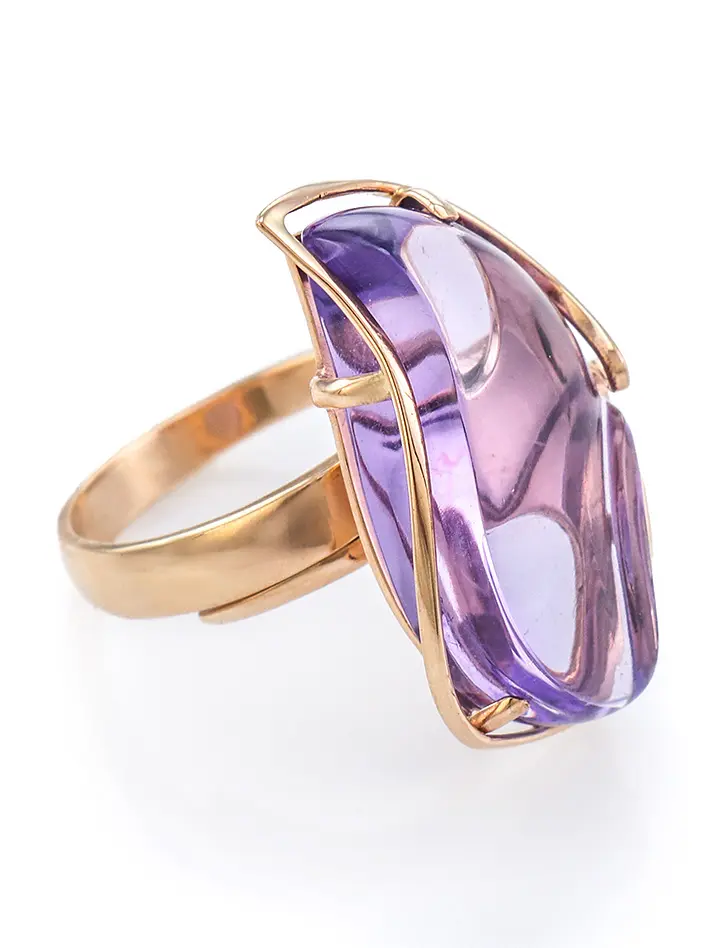 картинка Изящное золотое кольцо со вставкой из аметиста «Серенада» в онлайн магазине