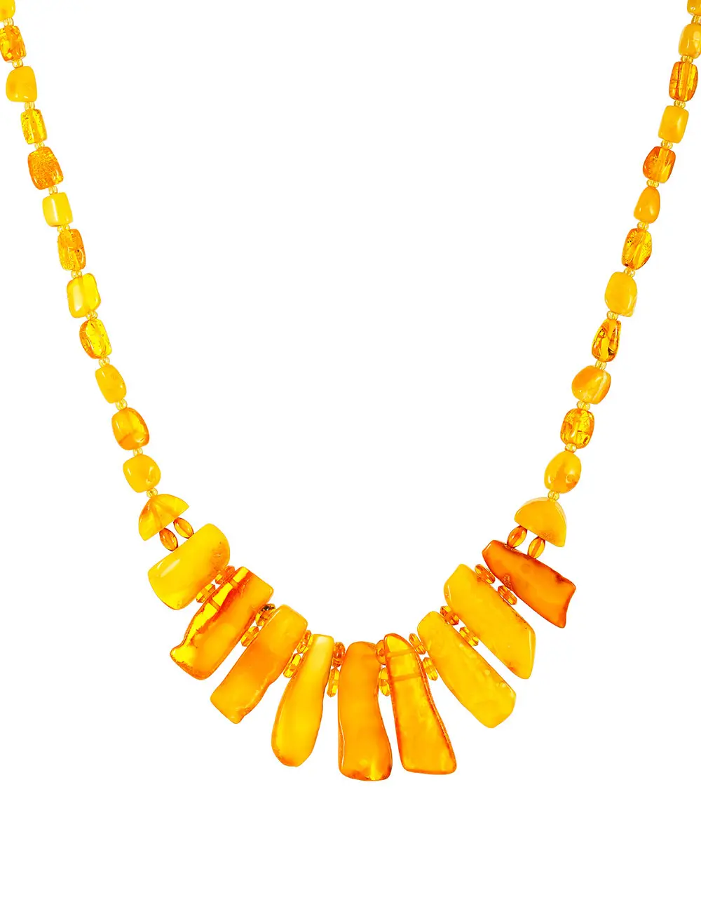 картинка Авторское колье из натурального балтийского янтаря медового цвета в онлайн магазине