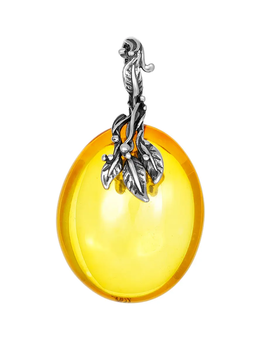 картинка Красивый кулон из натурального лимонного янтаря «Версаль» в онлайн магазине