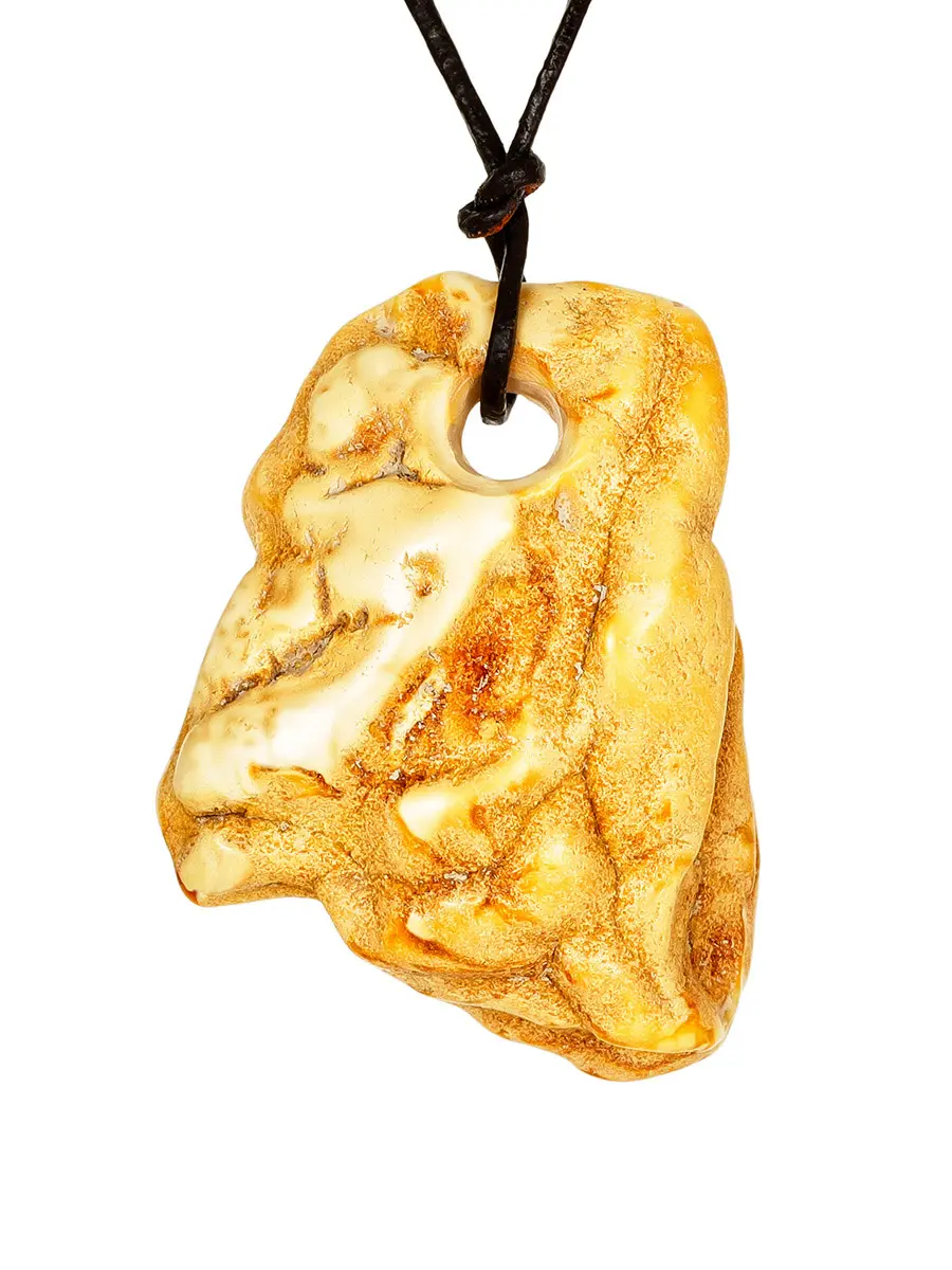 картинка Асимметричная янтарная подвеска интересной формы в онлайн магазине