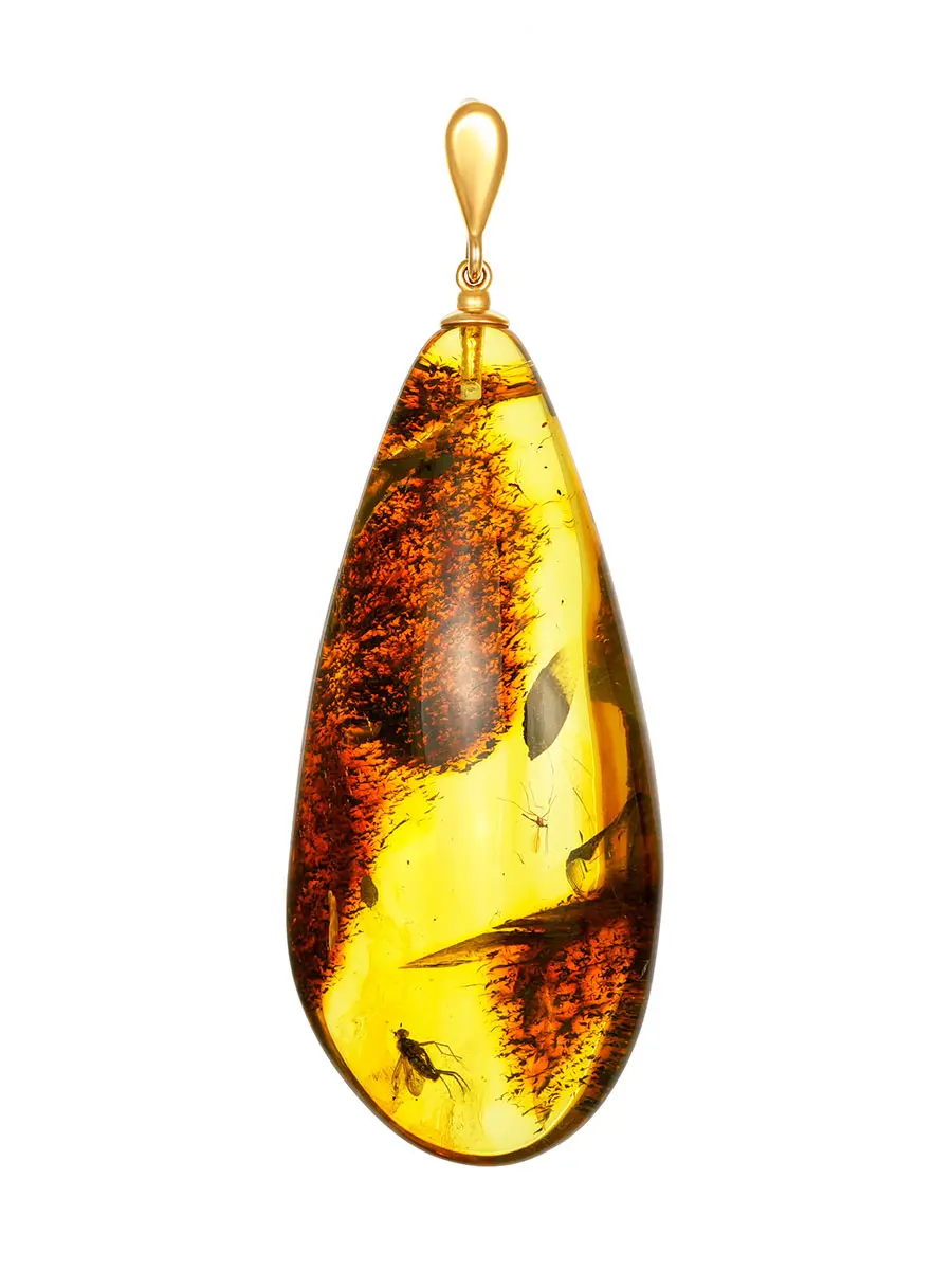 картинка Подвеска  из натурального янтаря с инклюзом мухи в онлайн магазине
