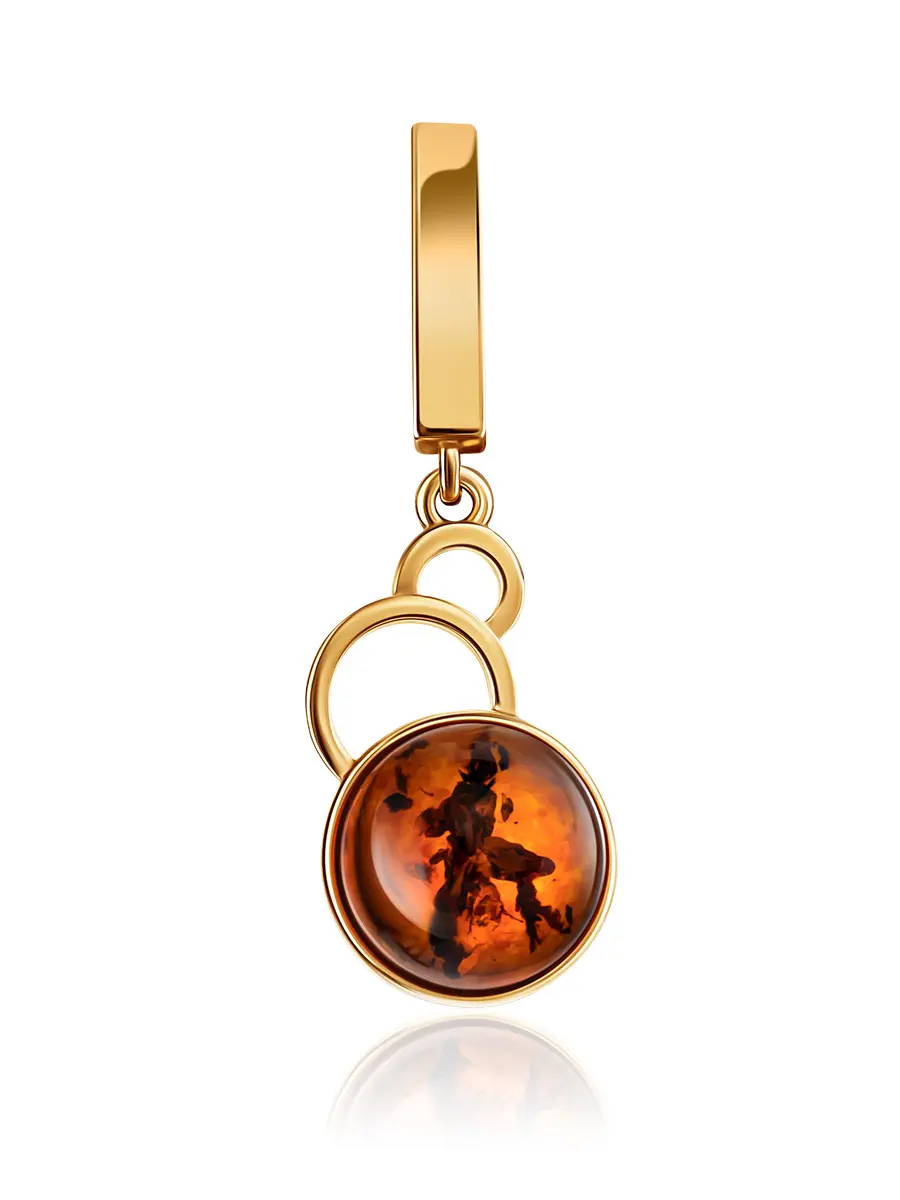 картинка Очаровательный кулон из янтаря коньячного цвета «Перфектум» в онлайн магазине