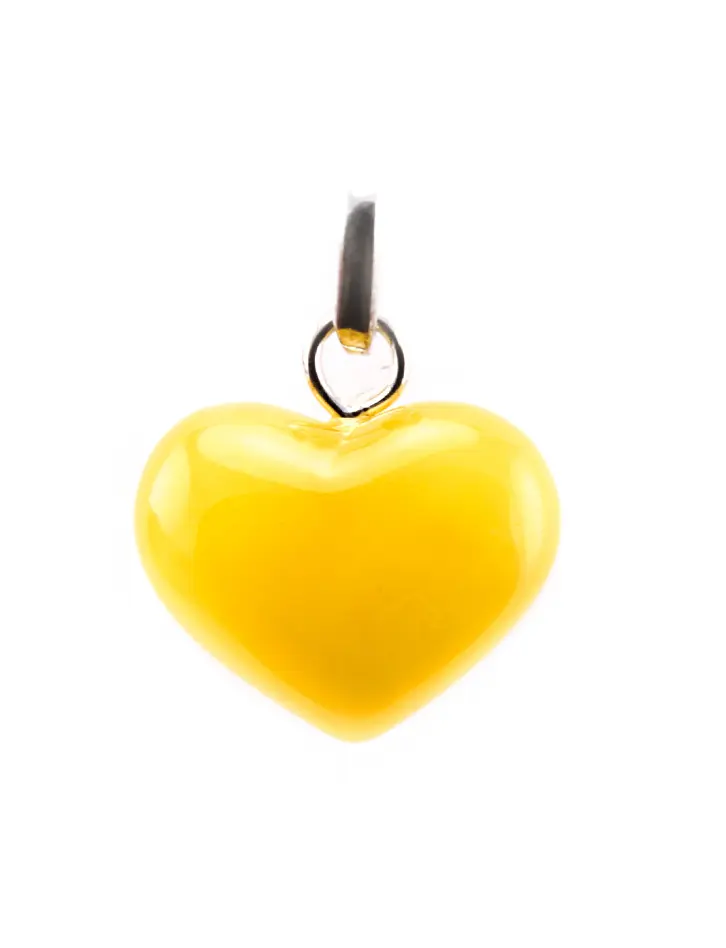 картинка Кулон-сердце из натурального цельного медового янтаря в онлайн магазине