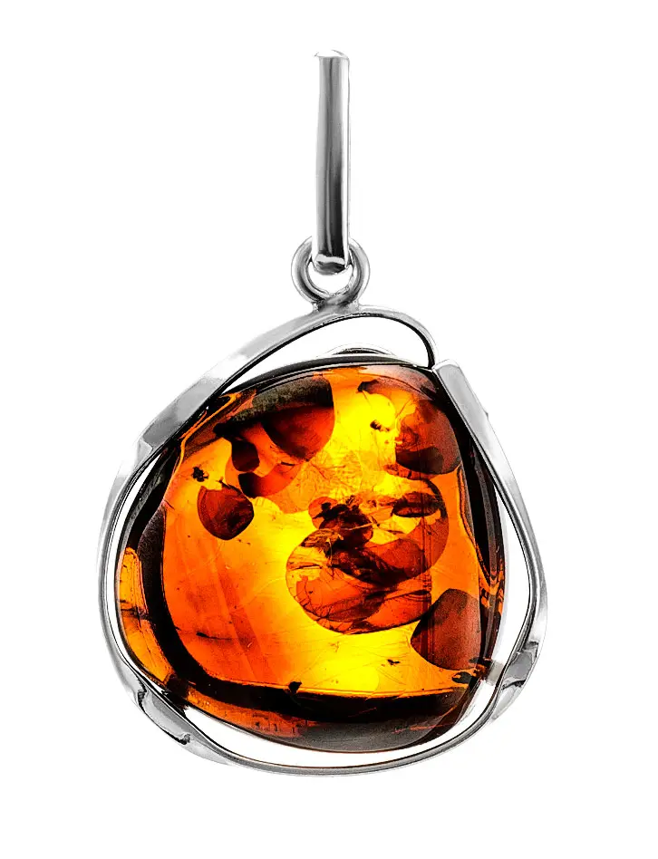 картинка Подвеска из цельного натурального янтаря вишневого оттенка «Лагуна» в онлайн магазине