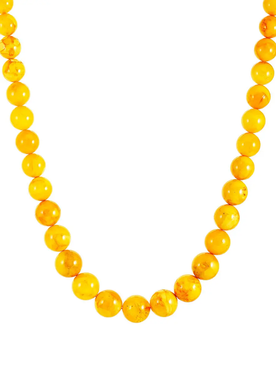 картинка Бусы из натурального формованного янтаря «Шар состаренный» в онлайн магазине