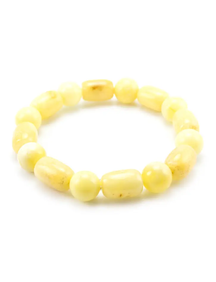 картинка Браслет из натурального светло-лимонного янтаря «Шар и бочка» в онлайн магазине
