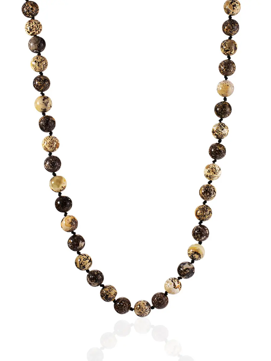 картинка Бусы «Метеорит» из пейзажного янтаря в онлайн магазине