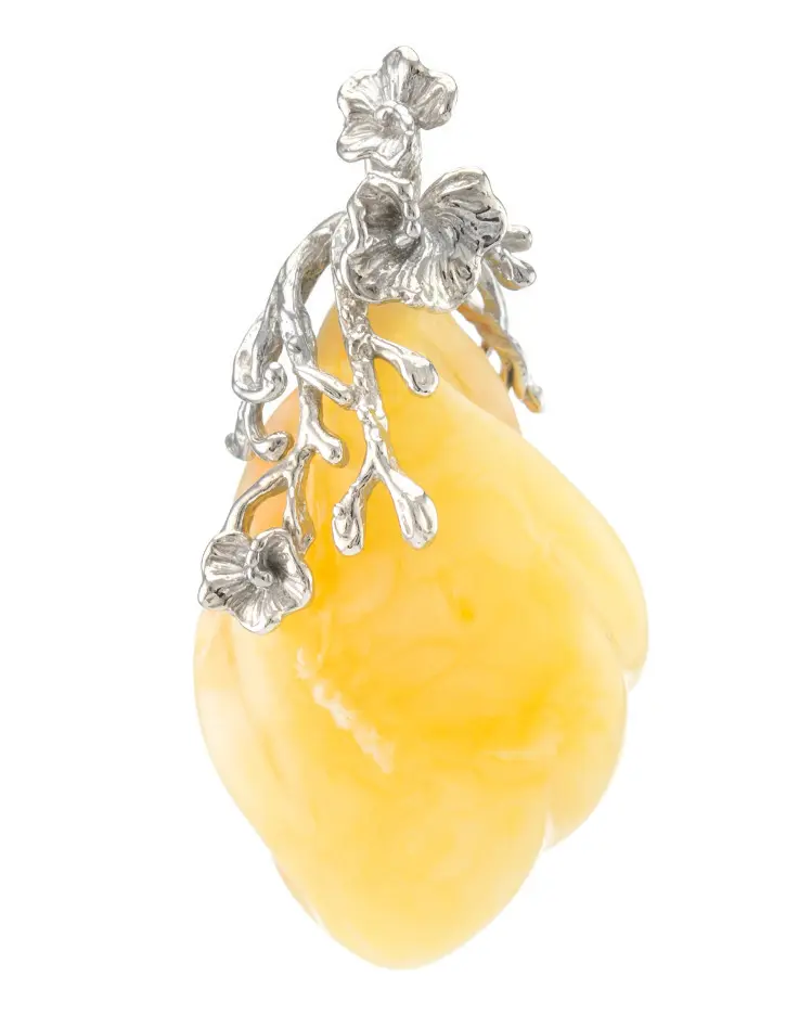 картинка Изысканный кулон «Версаль» из натурального медового янтаря и серебра в онлайн магазине