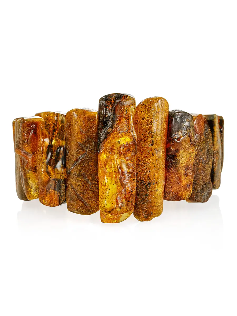 картинка Объёмный браслет «Помпеи» из натурального балтийского янтаря в онлайн магазине