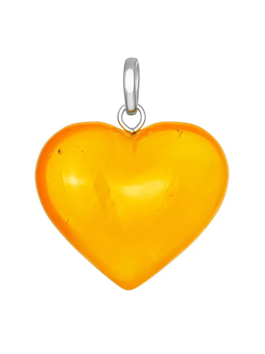 картинка Подвеска «Сердце» из натурального полупрозрачного балтийского янтаря в онлайн магазине