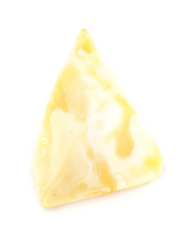 картинка Сувенирный янтарь молочно-белого «королевского» цвета треугольной формы в онлайн магазине