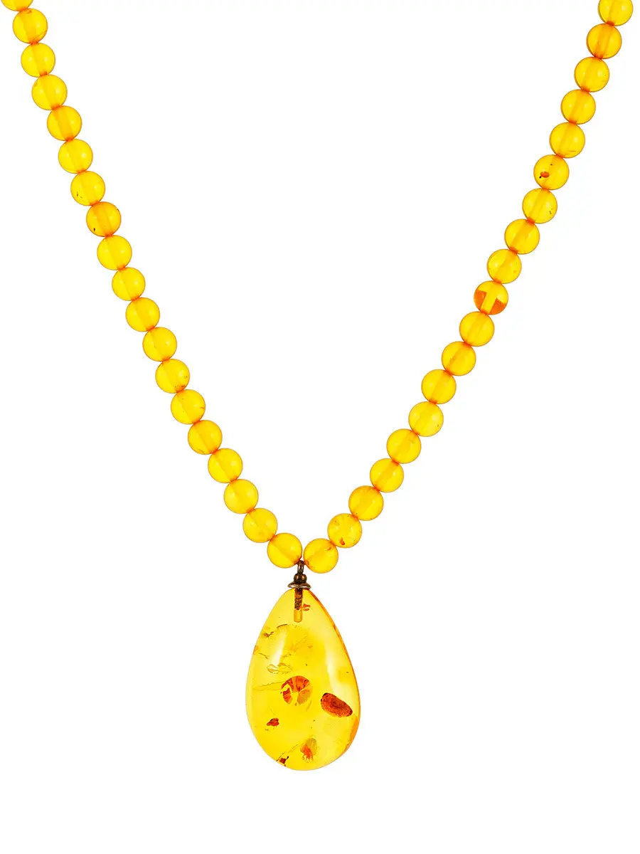картинка Нежное колье «Лаура» из натурального янтаря насыщенного лимонного цвета в онлайн магазине