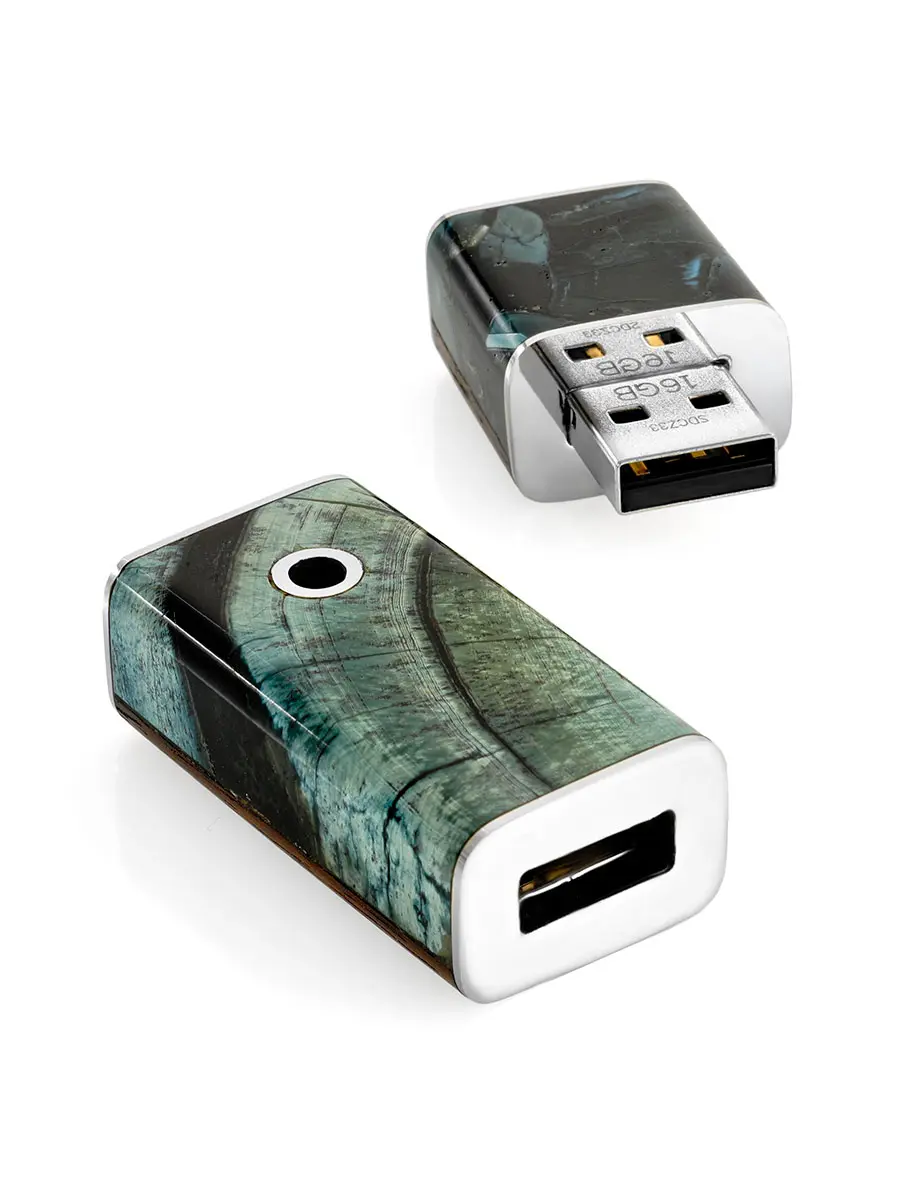 картинка Уникальная USB-флеш карта на 16 Gb из палисандра и зуба мамонта «Индонезия» в онлайн магазине