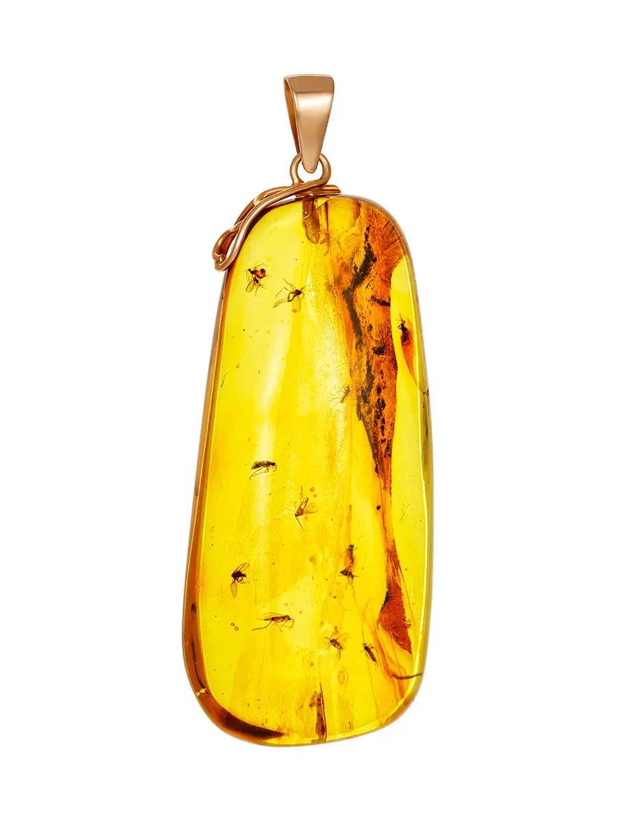 картинка Кулон из натурального янтаря с инклюзами «Клио» в онлайн магазине
