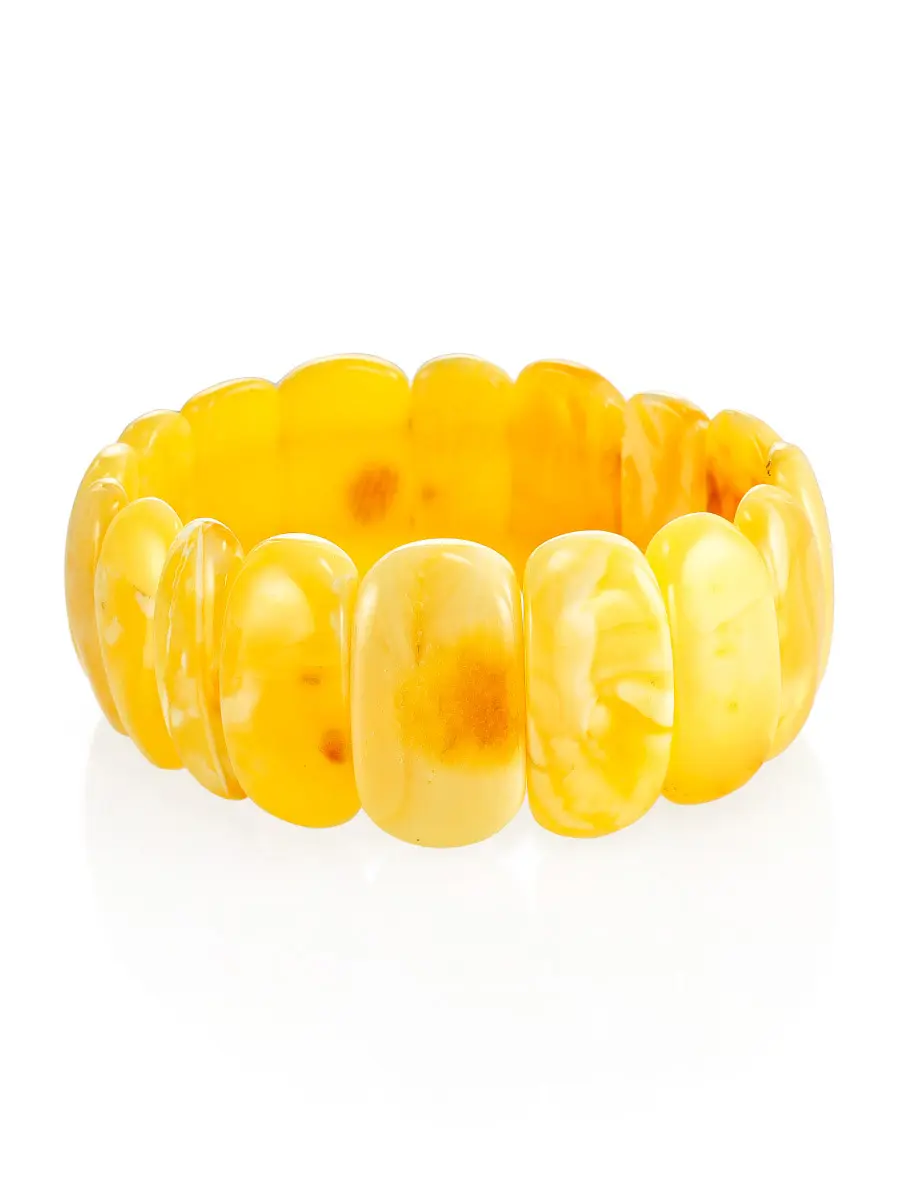 картинка Браслет из натурального цельного янтаря медового цвета в онлайн магазине