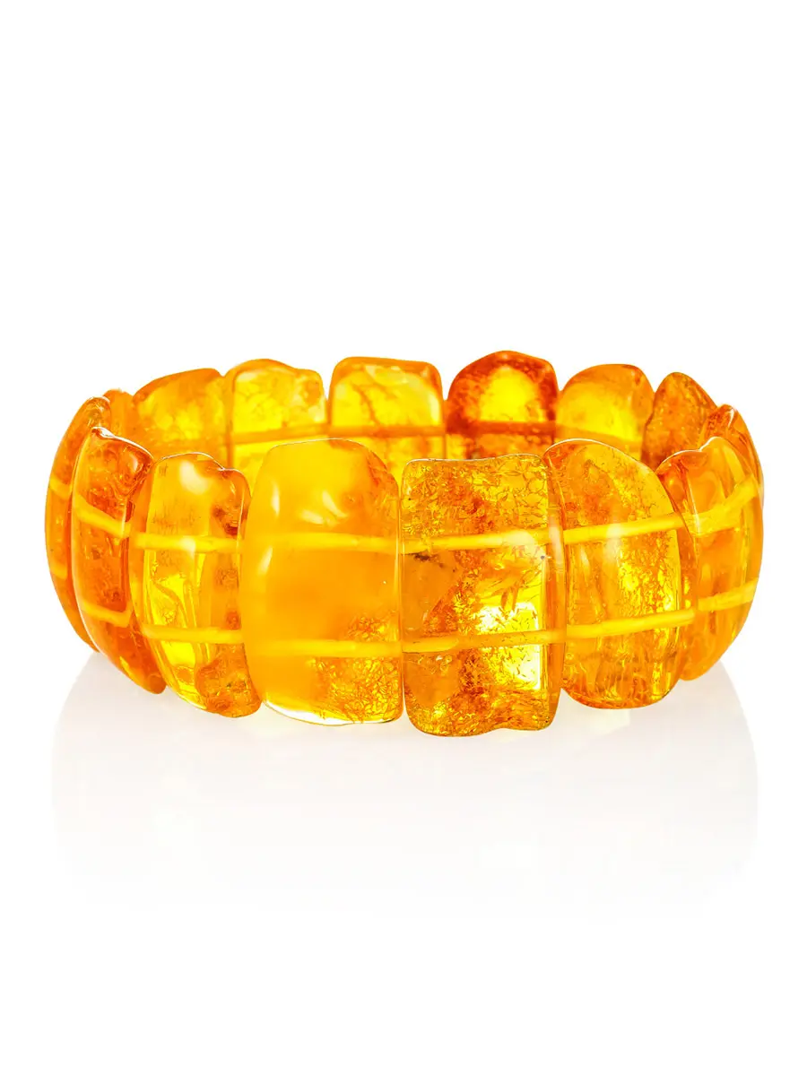 картинка Браслет из натурального цельного янтаря коньячного цвета «Помпеи» в онлайн магазине