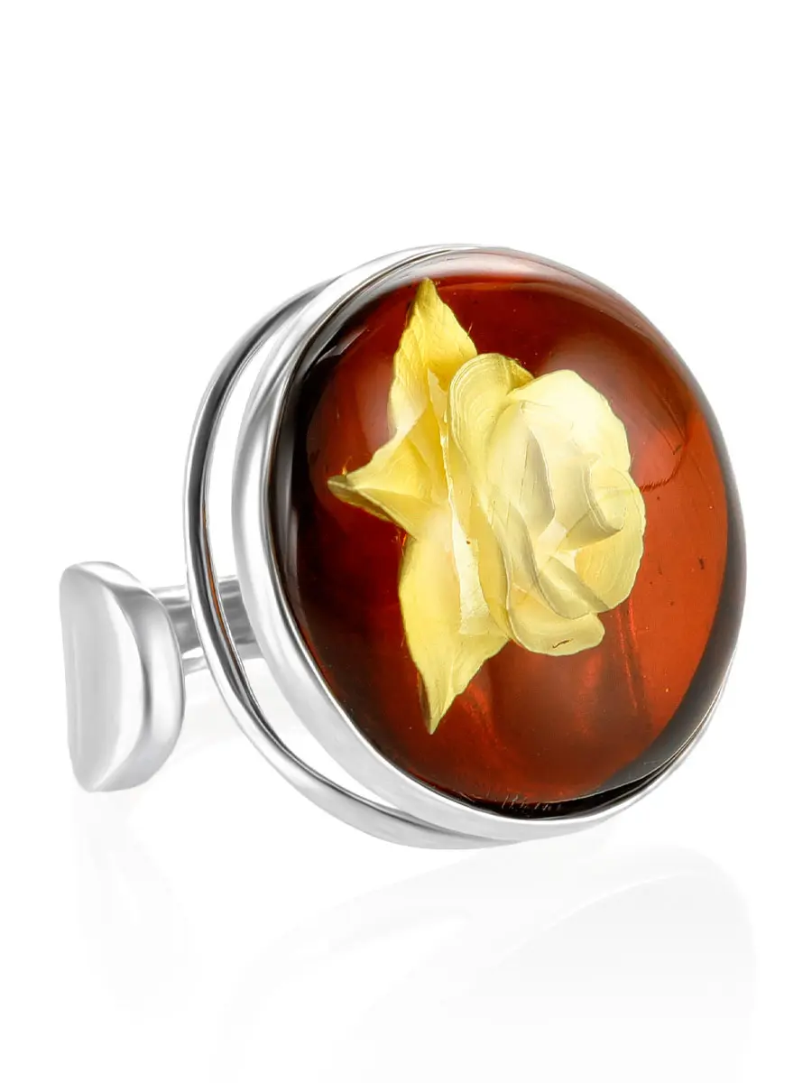 картинка Красивое кольцо из серебра и янтаря с инталией «Элинор» в онлайн магазине