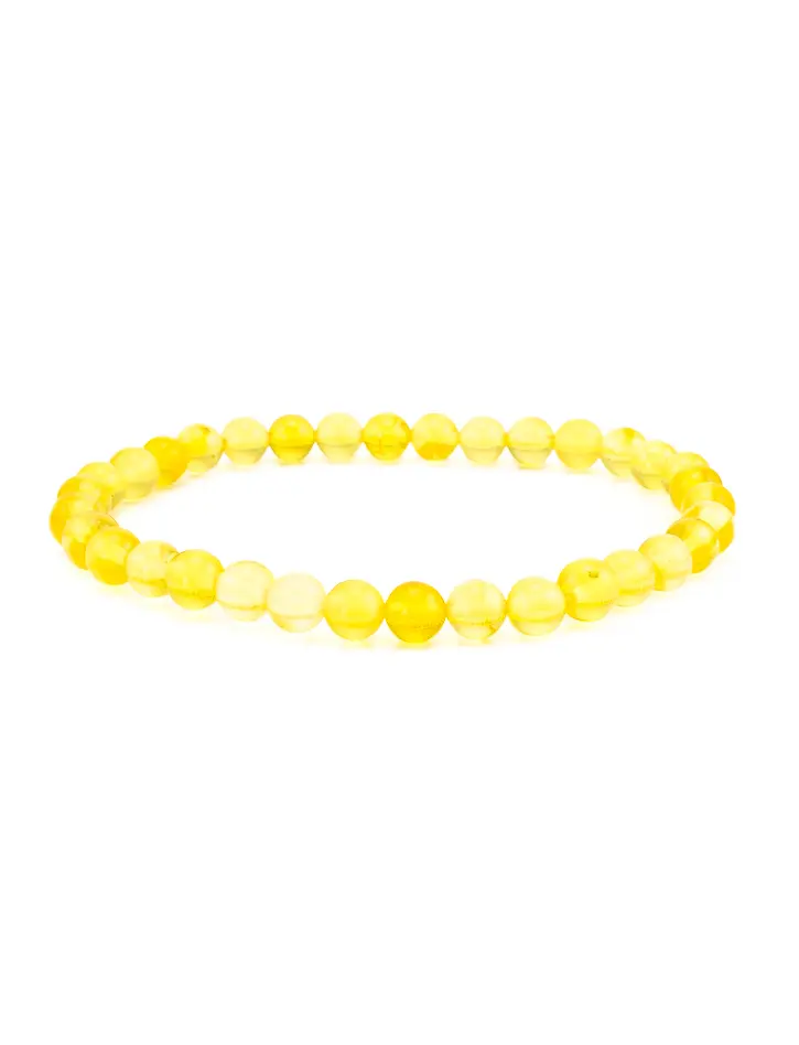 картинка Браслет «Янтарные шары» из лимонного прозрачного янтаря в онлайн магазине