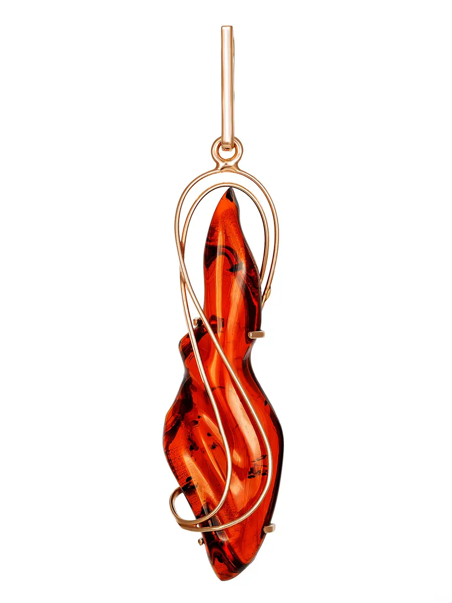 картинка Крупный кулон «Риальто» из позолоченного серебра и янтаря в онлайн магазине