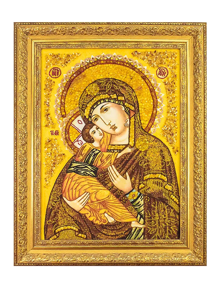 картинка «Владимирская Богоматерь». Икона из натурального балтийского янтаря в онлайн магазине