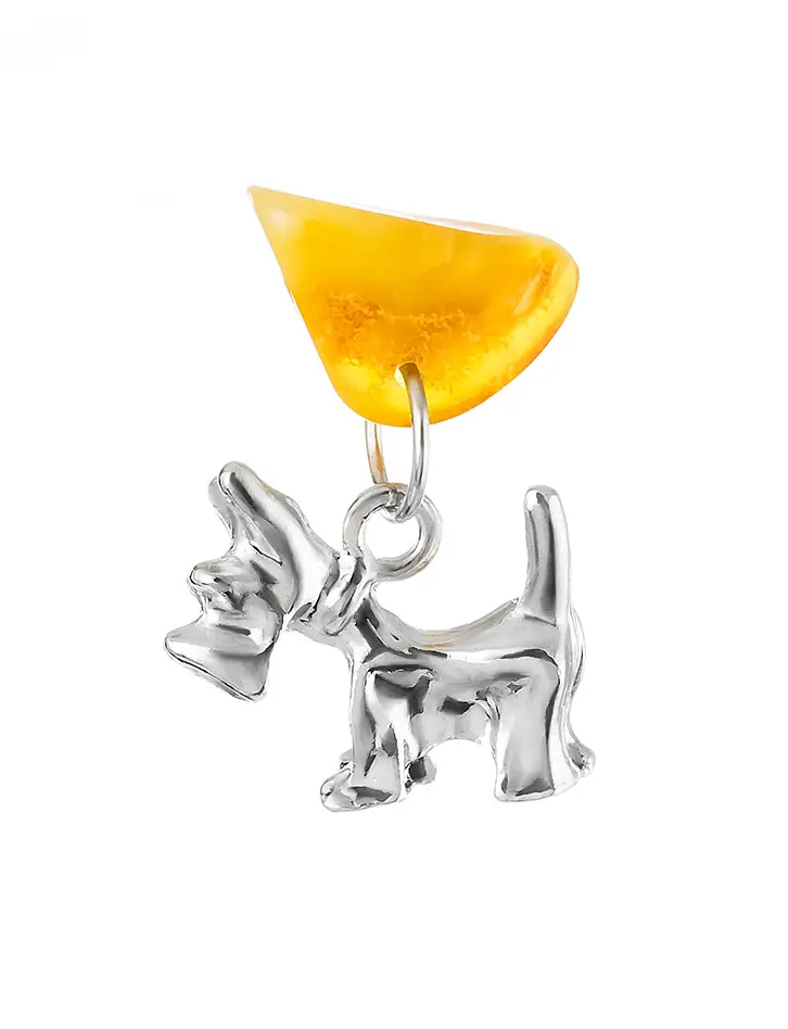 картинка Забавный сувенир-собачка с натуральным балтийским янтарём в онлайн магазине