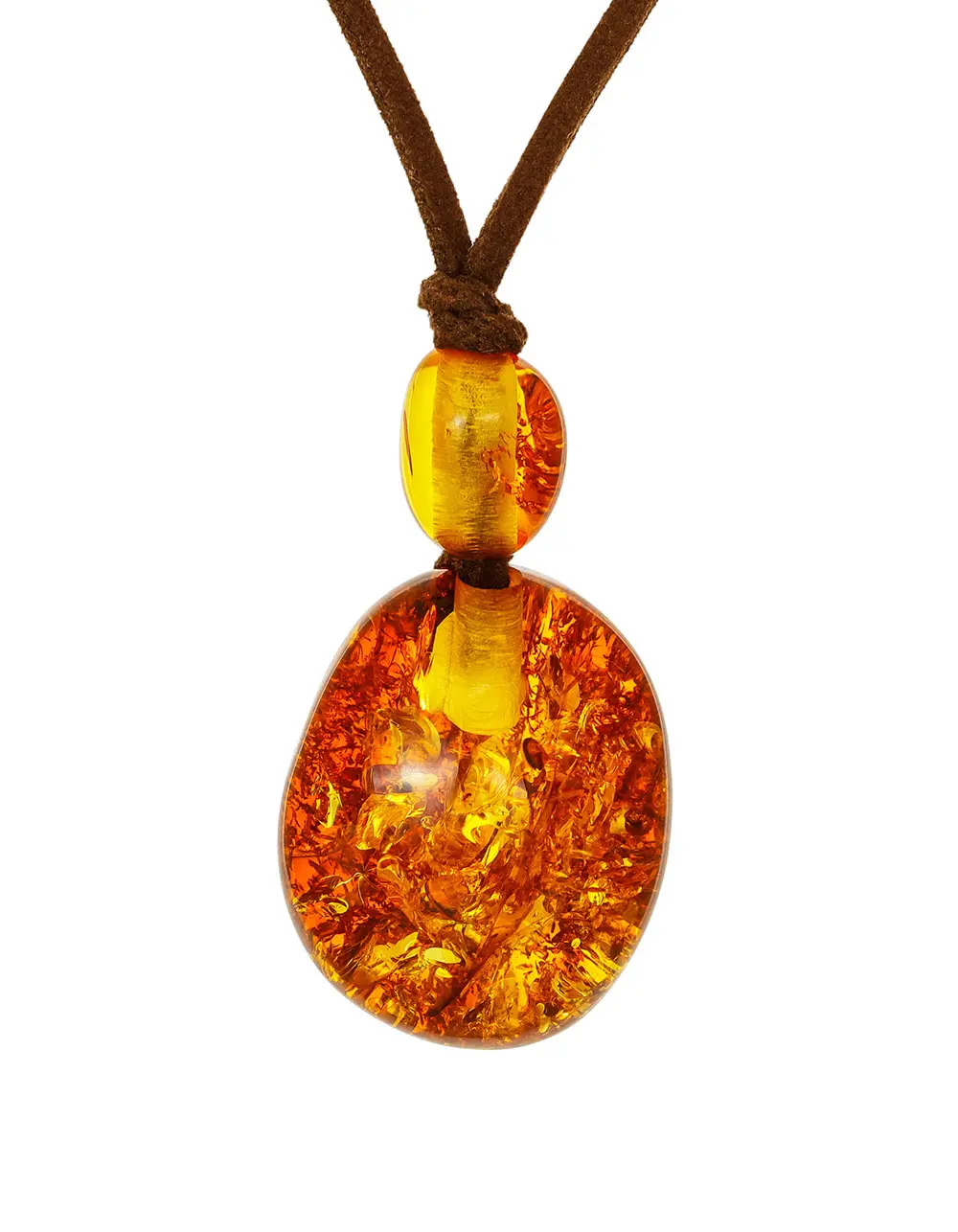 картинка Оригинальное колье с цельным янтарём «Сафари» в онлайн магазине