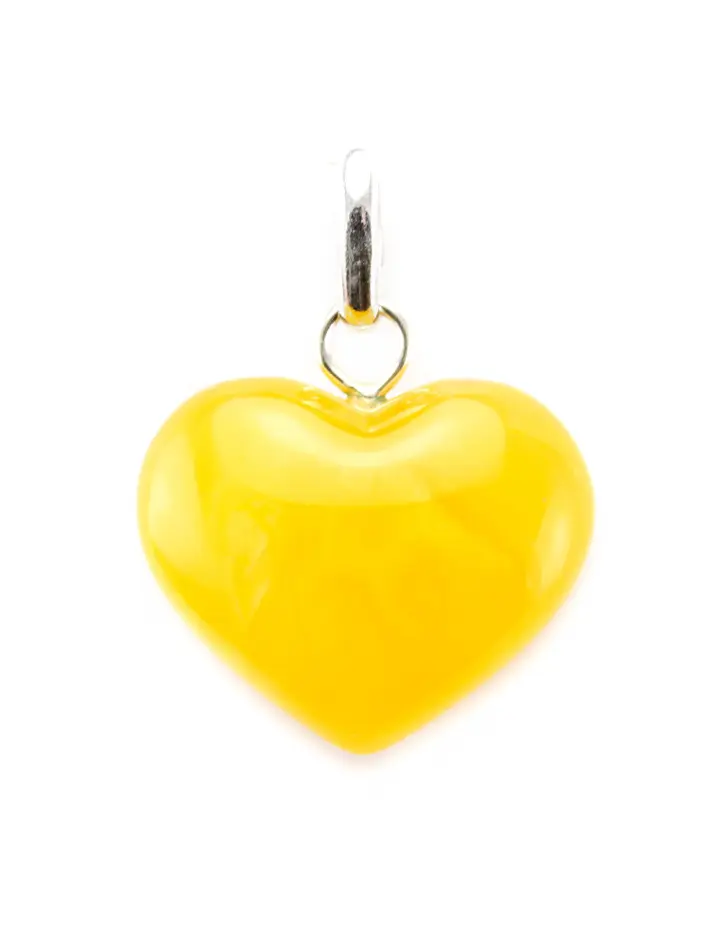 картинка Подвеска «янтарное сердце» красивого медового цвета в онлайн магазине