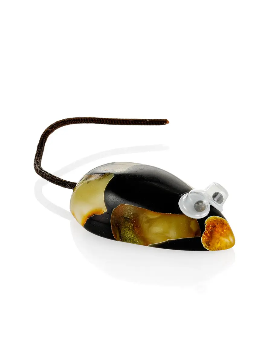 картинка Кошельковая мышка из янтарной мозаики «Далматин черная» в онлайн магазине