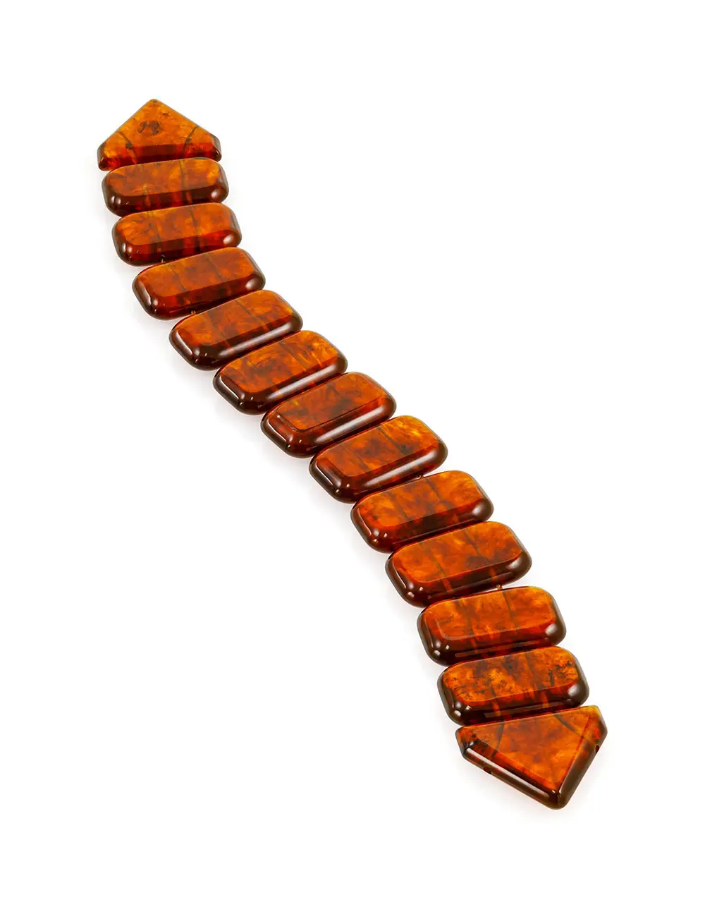картинка Перекидные чётки-змейка из формованного янтаря коньячного цвета в онлайн магазине