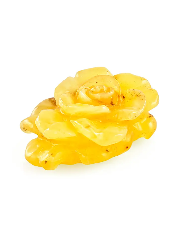 картинка Сувенир-резьба из натурального янтаря медового цвета «Роза» 22х12 в онлайн магазине