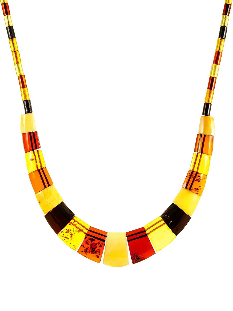 картинка Плоское колье из натурального янтаря «Египет» в онлайн магазине