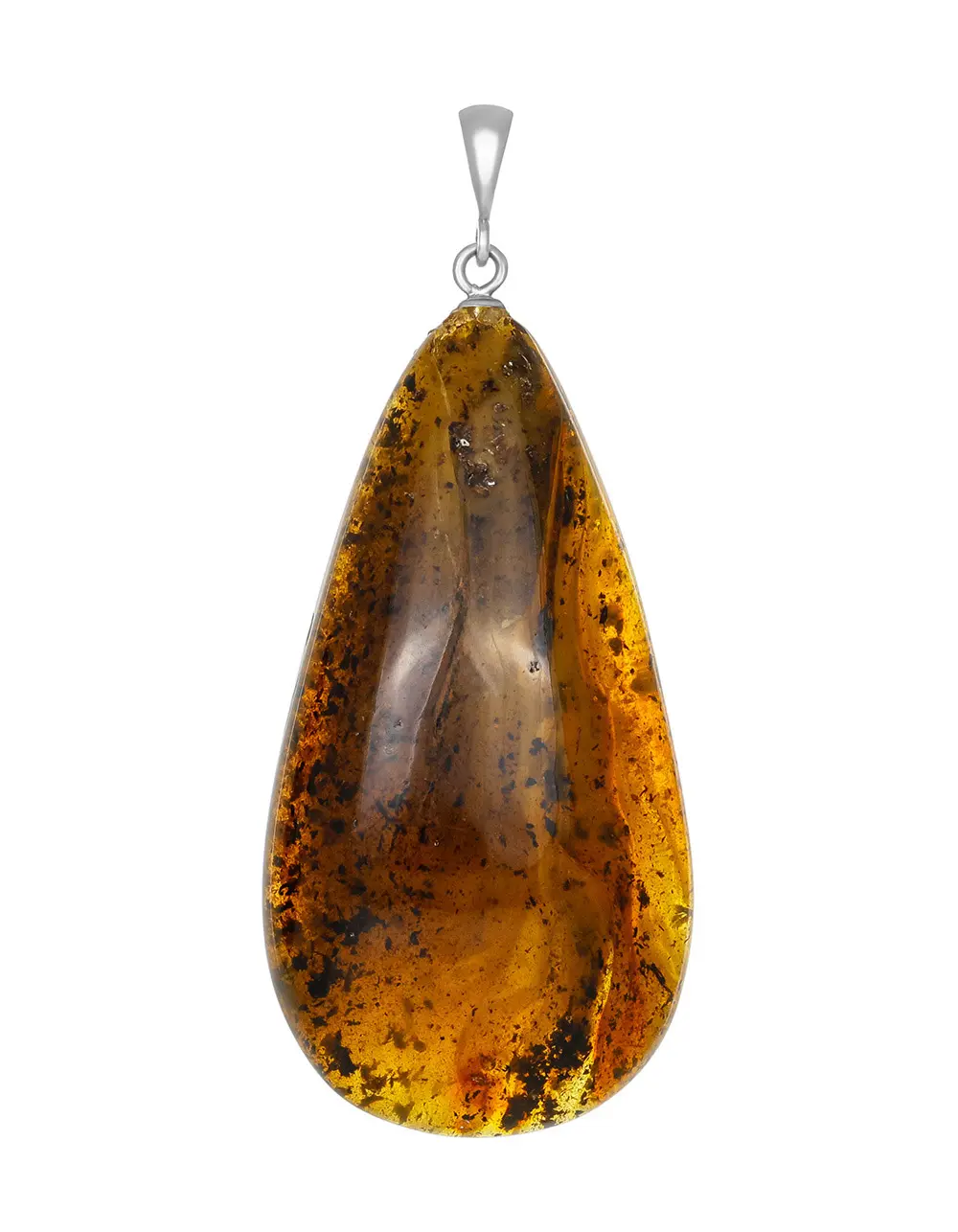 картинка Кулон из натурального янтаря «Капля текстурная» в онлайн магазине