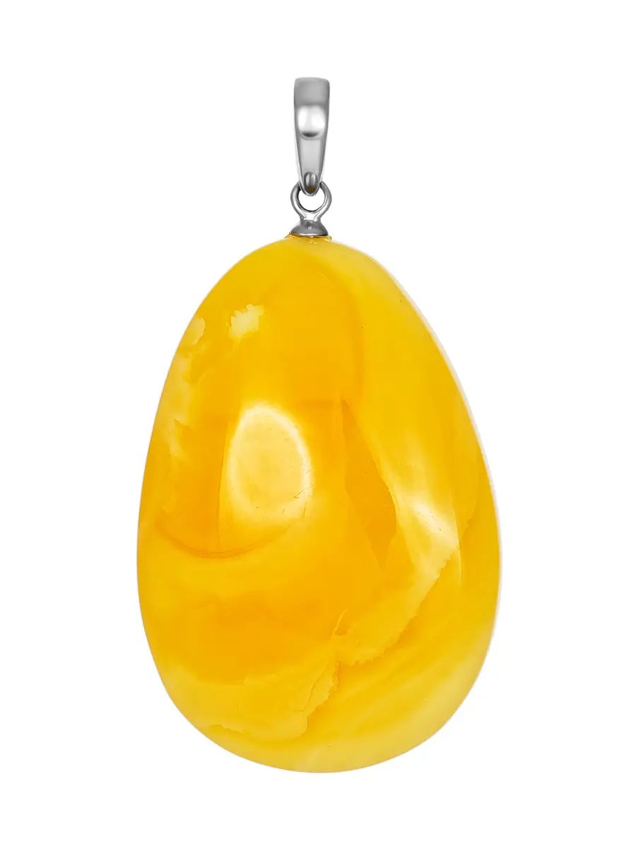 картинка Подвеска из янтаря красивого медового цвета с живописной текстурой в онлайн магазине