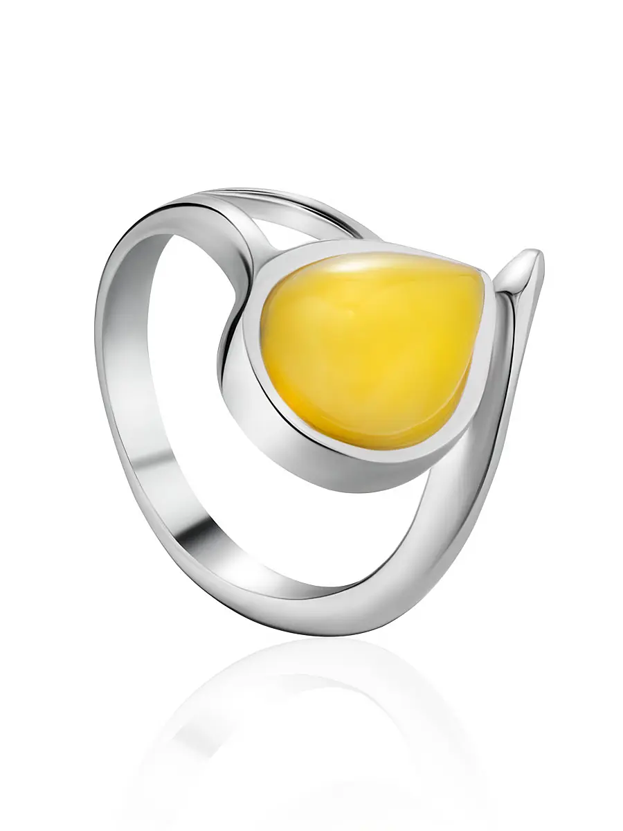 картинка Кольцо с натуральным медовым янтарем «Фиори» в онлайн магазине