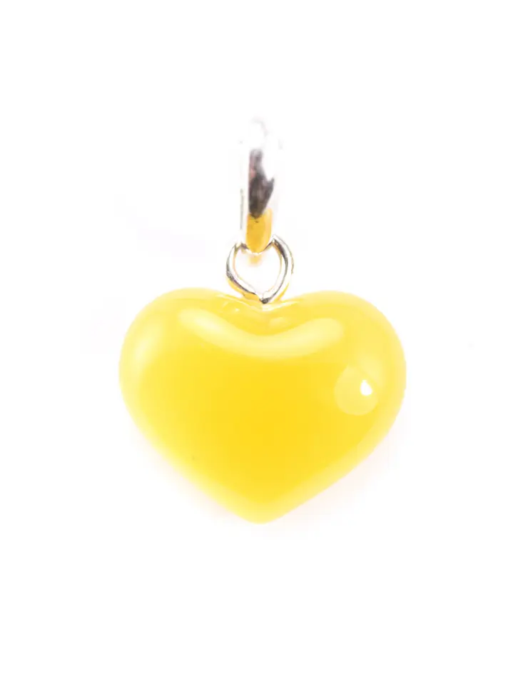 картинка Подвеска из натурального балтийского янтаря «Сердце» медового цвета в онлайн магазине