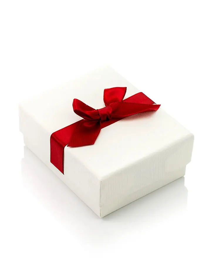 картинка Подарочная коробочка 80х65х30 мм кремовая с красным бантом в онлайн магазине