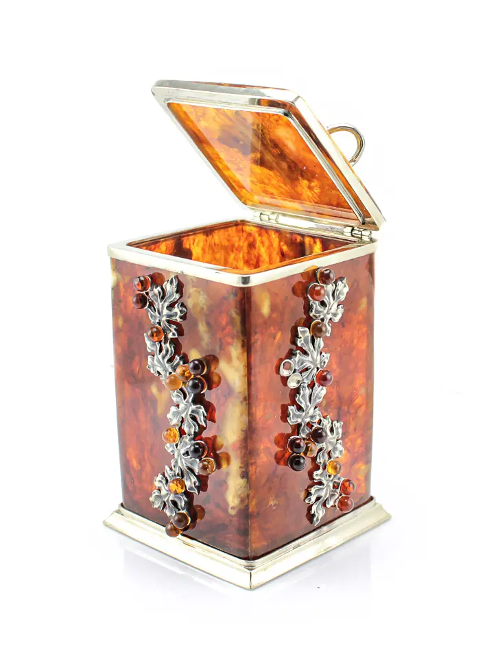 картинка Коробочка для чая из натурального янтаря «Виноград» в онлайн магазине