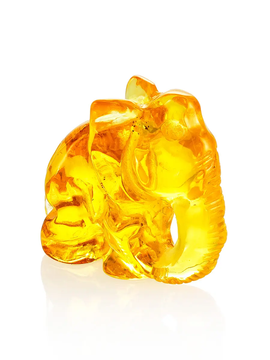 картинка Резная фигурка-сувенир «Слоник» из натурального балтийского янтаря лимонного цвета в онлайн магазине