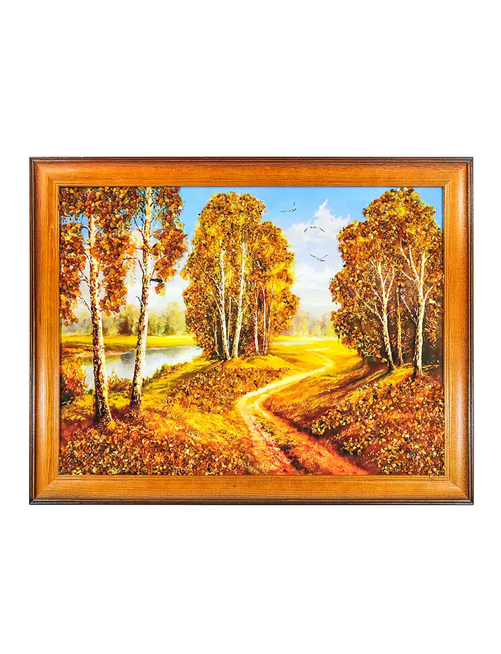 картинка Горизонтальный пейзаж, украшенный россыпью натурального янтаря «Тропинка» в онлайн магазине