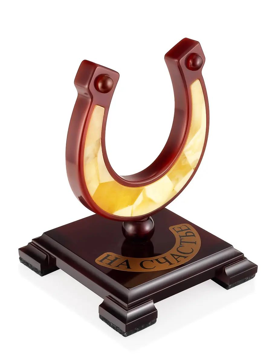 картинка Сувенирная статуэтка из янтаря «Подкова на счастье» в онлайн магазине