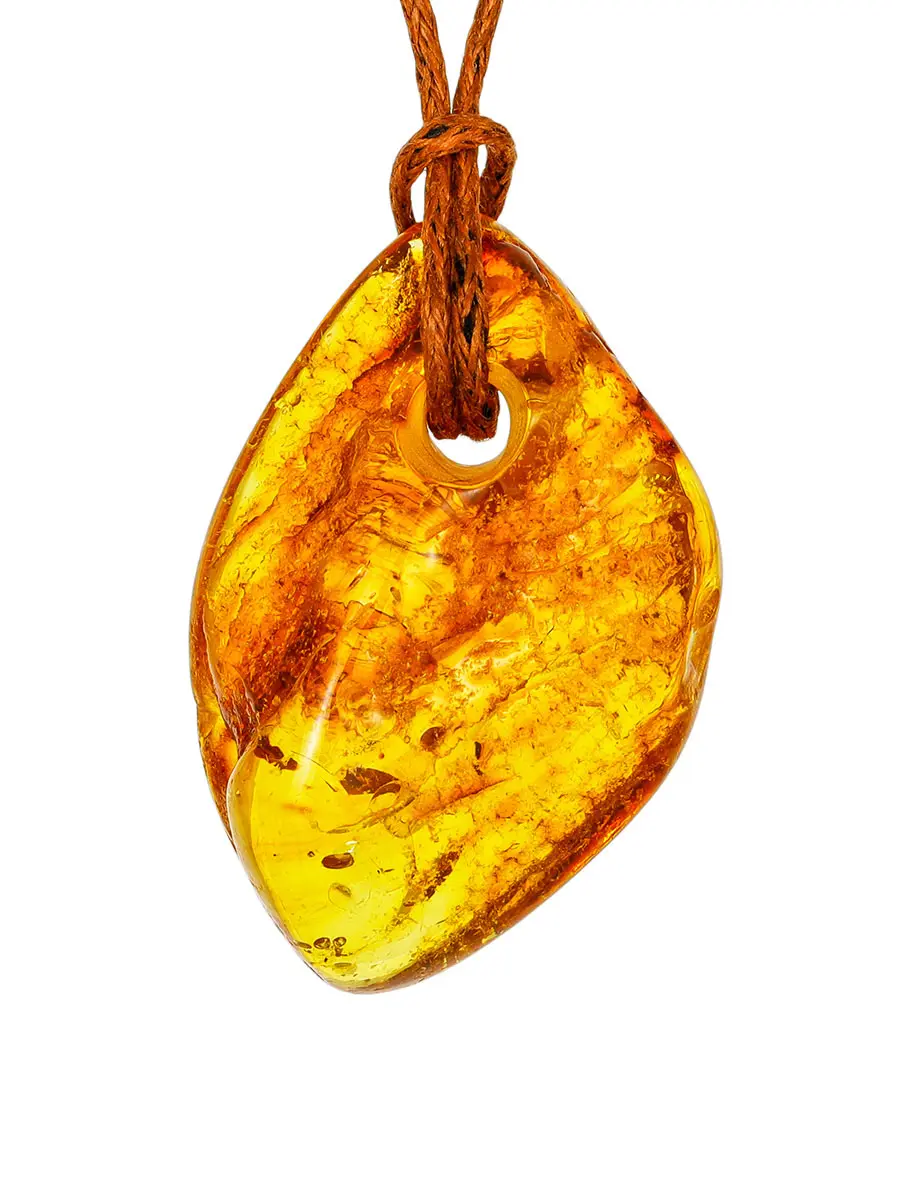 картинка Подвеска из искрящегося янтаря с природной текстурой в онлайн магазине